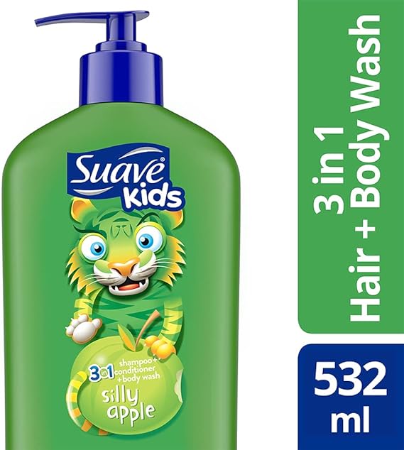 Suave kids 3 in 1 shampoo, conditioner and body wash with apple scent - Min. Order 10 Units