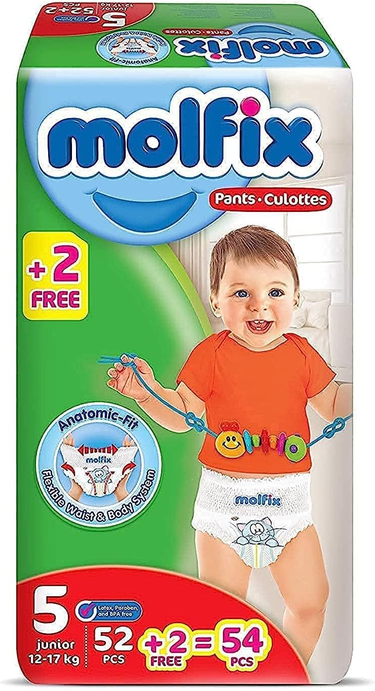 Molfix Baby Diapers, 54 Pieces - Size 5 - Min order 10 units