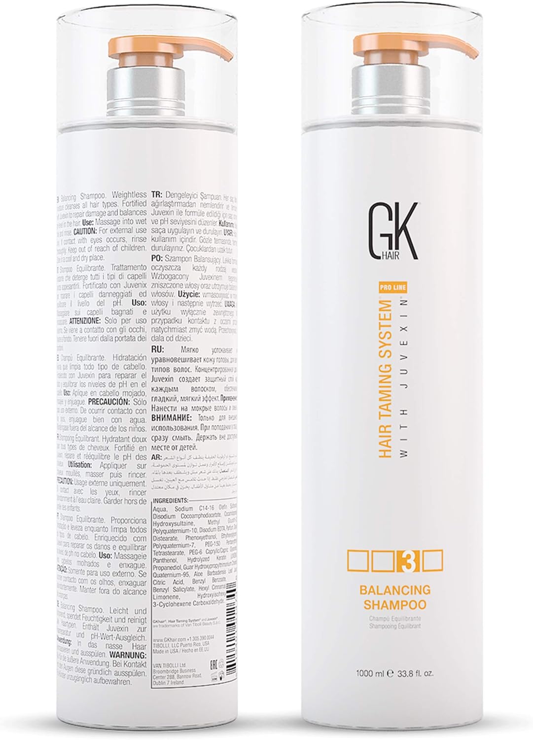 HAIR Global Keratin Balancing Shampoo (1000ml/33.8 Fl Oz) For Oily & Color Treated Hair Deep Cleansing, Restores pH Levels Ideal for Over-Processed and Environmentally Stressed Hair From GK