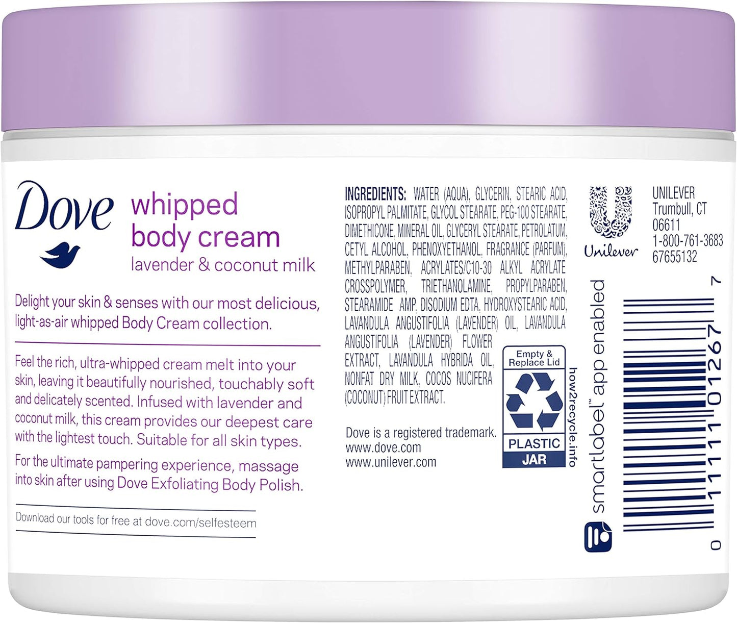 Dove Whipped Lavender and Coconut Milk Body Cream 283 ml