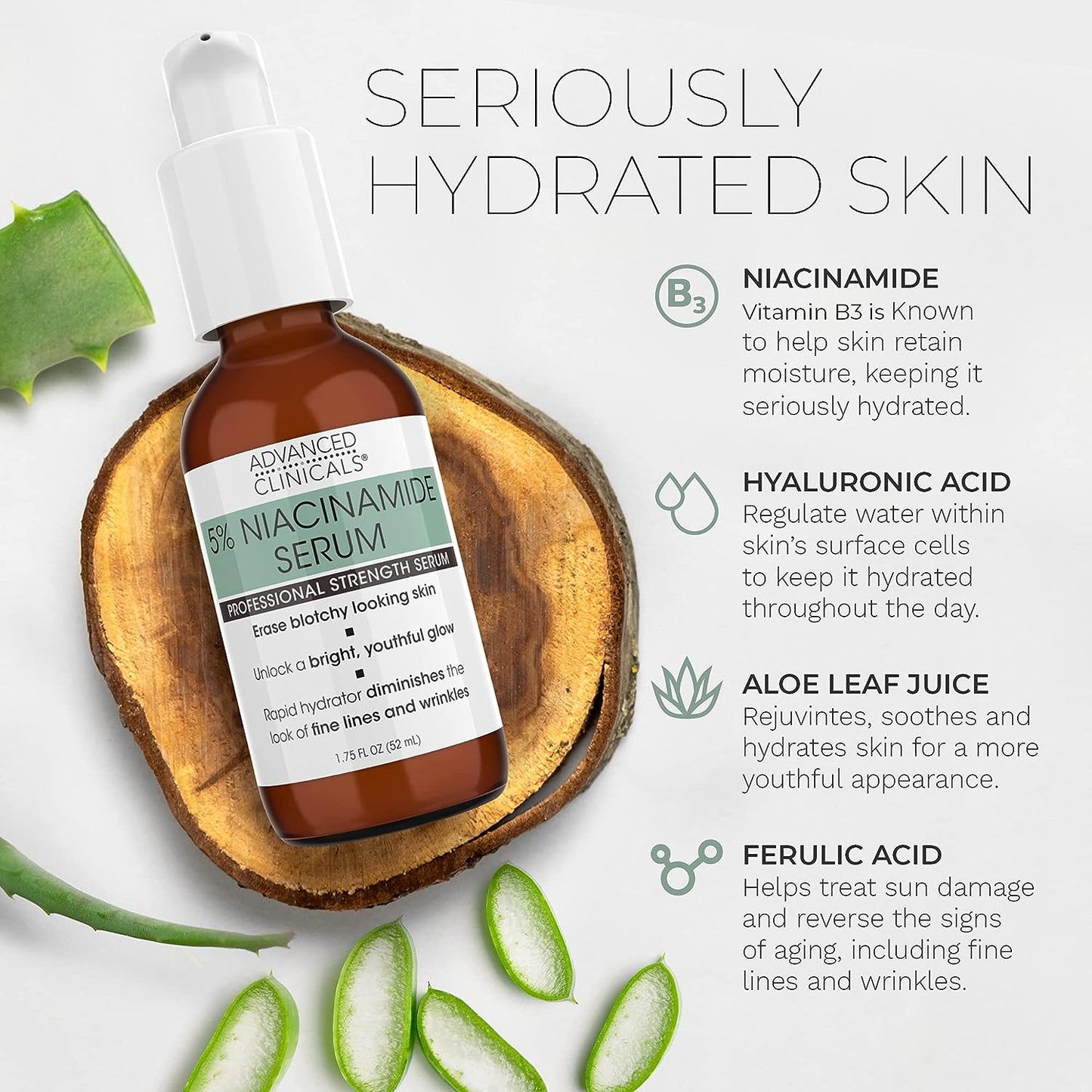Advanced Clinicals 5% Niacinamide Professional Serum (52ml) - Min order 10 units