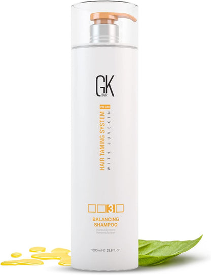 HAIR Global Keratin Balancing Shampoo (1000ml/33.8 Fl Oz) For Oily & Color Treated Hair Deep Cleansing, Restores pH Levels Ideal for Over-Processed and Environmentally Stressed Hair From GK