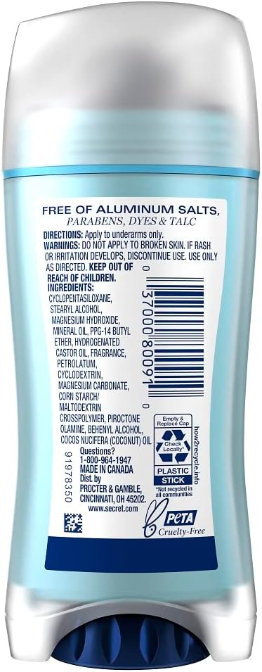 Secret Aluminum Free Deodorant for Women, Coconut, 2.4 oz