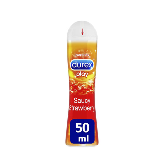 Durex saucy lubricant, strawberry flavor, 50ml - Min. order 10 units