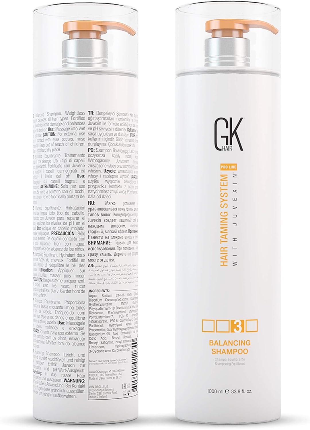 HAIR Global Keratin Balancing Shampoo (1000ml/33.8 Fl Oz) For Oily & Color Treated Hair Deep Cleansing, Restores pH Levels Ideal for Over-Processed and Environmentally Stressed Hair From GK